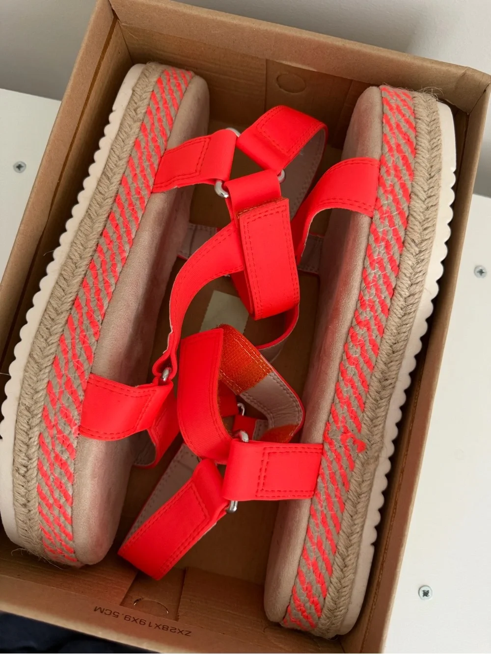 Women’s Neon Orange Platform Sport Sandals